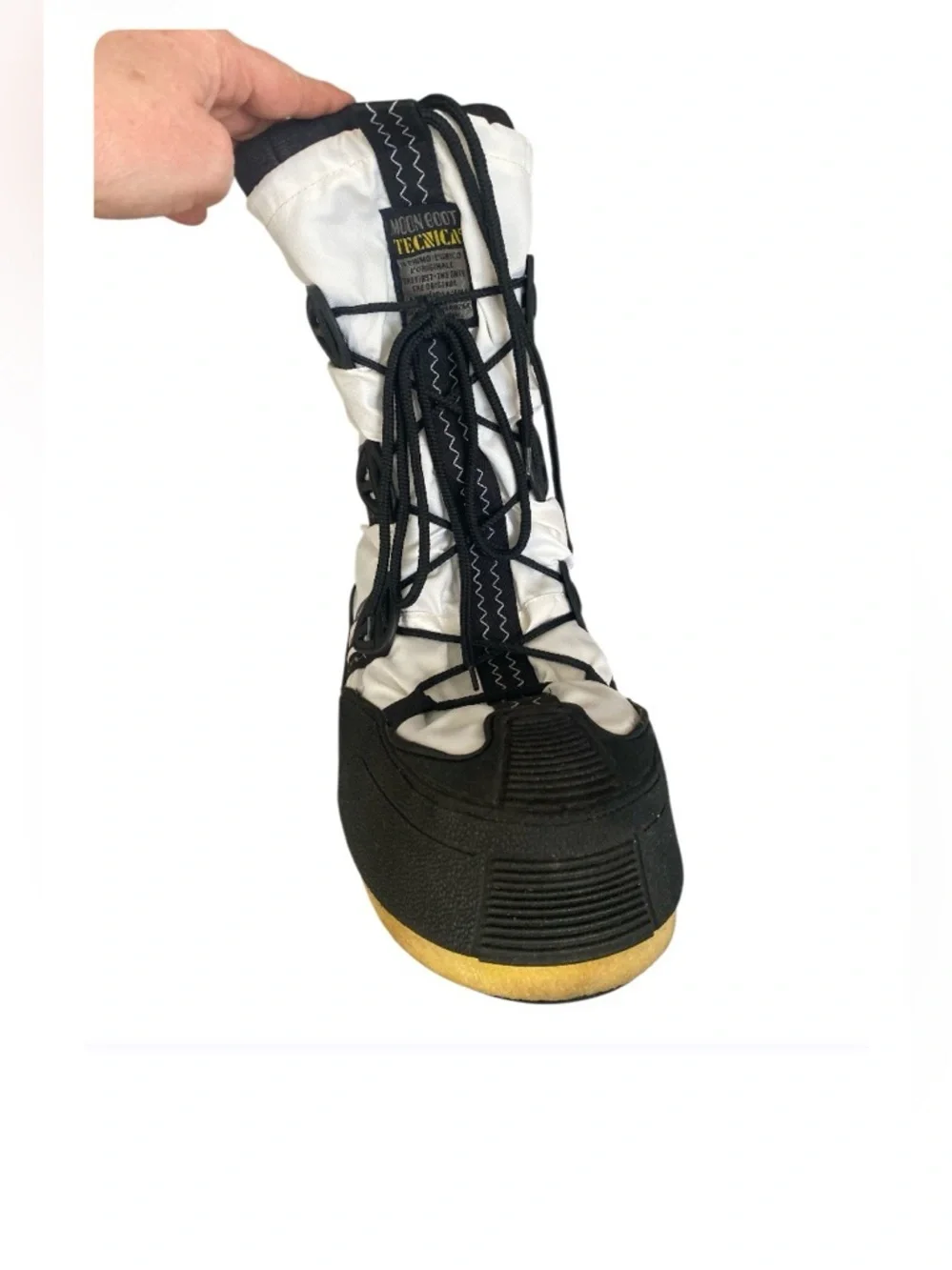 Authentic Tecnica MOON BOOT Nylon White /black The Original, 42-44 made in Italy